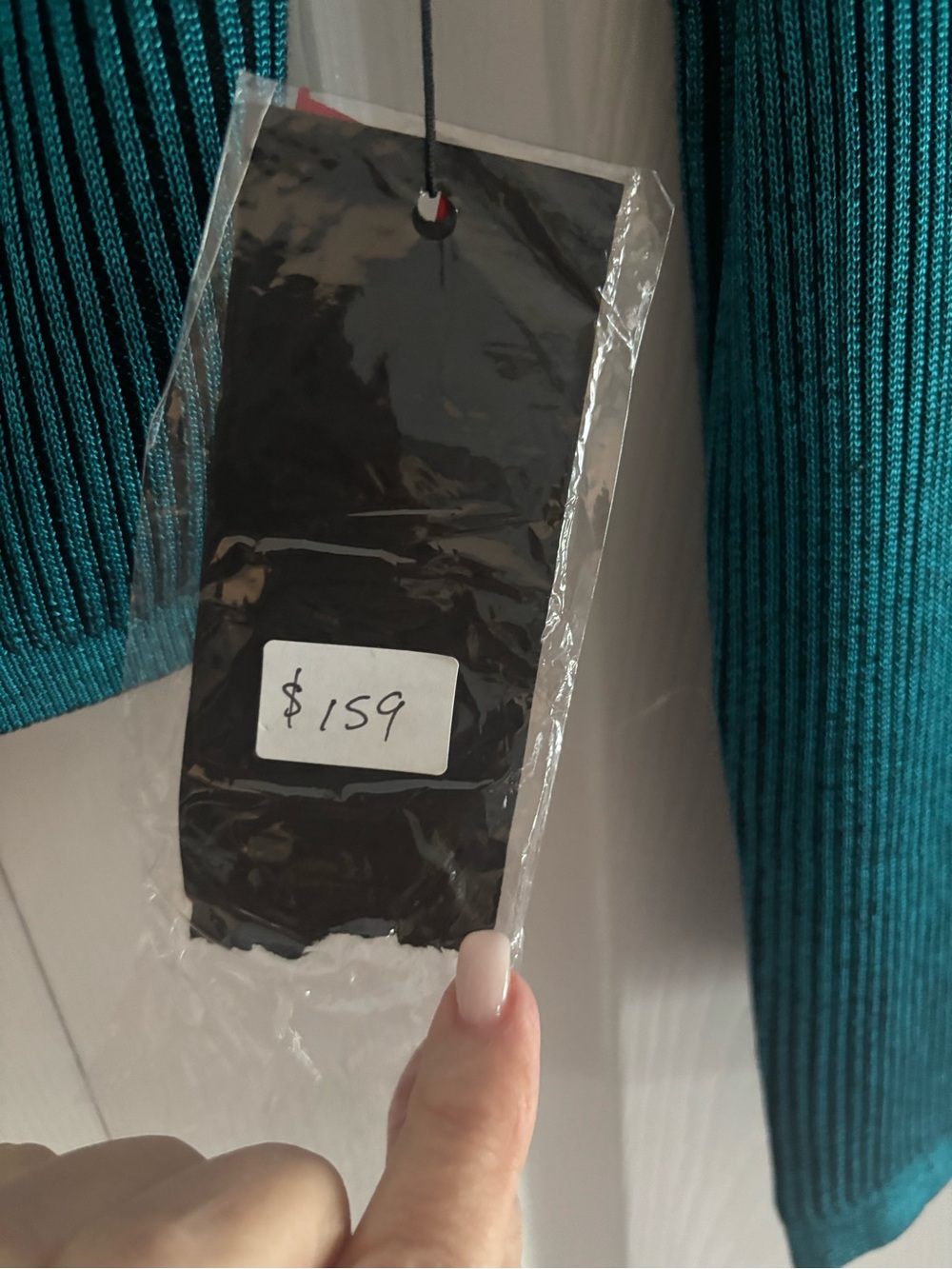 NWT Teal Ribbed Knit Skirt - Picture 5 of 6